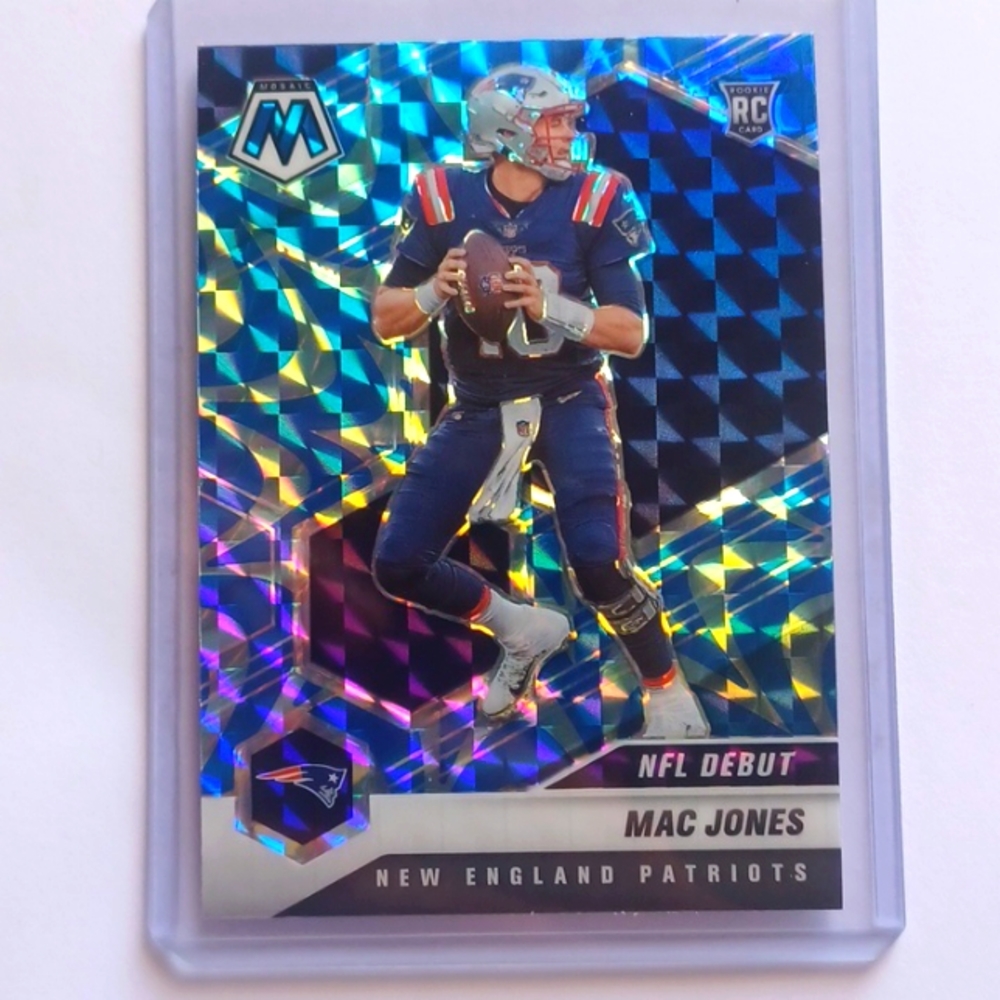 2021 mac jones mosaic blue reactive prizm nfl debut